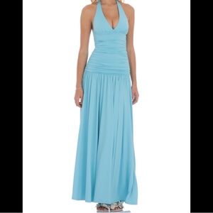 Blue Halter Maxi Dress